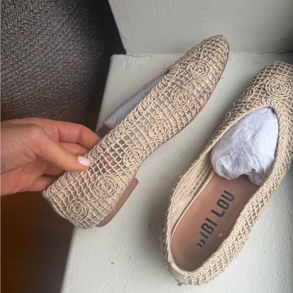 Bibi Lou Cream Crochet Ballet Flats - Picture 9 of 9